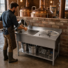 Plonge Inox 1 Cuba 1200x600 mm, Escorredor Direito, Backsplash