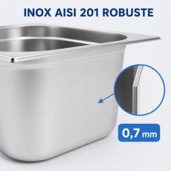 Bac Gastro GN 1/2 Inox Profundidade 200 mm 12,5 L