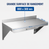 Prateleira de Parede Inox 800 x 300 mm com Borda