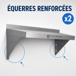 Prateleira de Parede Inox 800 x 300 mm com Borda