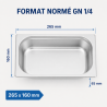 Bac Gastro GN 1/4 Inox — Profundidade 65 mm — 1,8 L