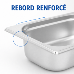 Bac Gastro GN 1/4 Inox — Profundidade 65 mm — 1,8 L