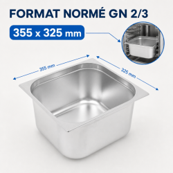 Bac Gastro GN 2/3 Inox 13 L - Profundidade 150 mm