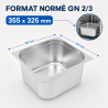 Bac Gastro GN 2/3 Inox 13 L - Profundidade 150 mm