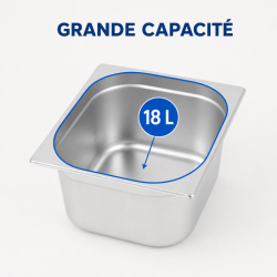 Bac Gastro GN 2/3 Inox 18 L - Profundidade 200 mm