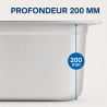 Bac Gastro GN 2/3 Inox 18 L - Profundidade 200 mm