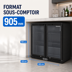 Refrigerated Back Bar 209 L 2 Glass Doors — Ventilated