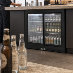Arrière-Bar Réfrigéré 212 L 2 Portes Coulissantes Noir