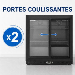 Arrière-Bar Réfrigéré 212 L 2 Portes Coulissantes Noir