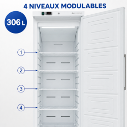 Armário Refrigerado Ventilado 306 L +2/+8 °C Porta Cheia