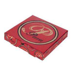 Boîte à Pizza Rouge - 33 x 33 cm - Ecoresponsable - Lot de 100