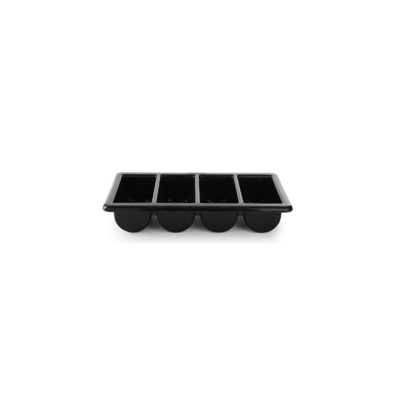 Black Cutlery Tray - 4 Compartments Hendi