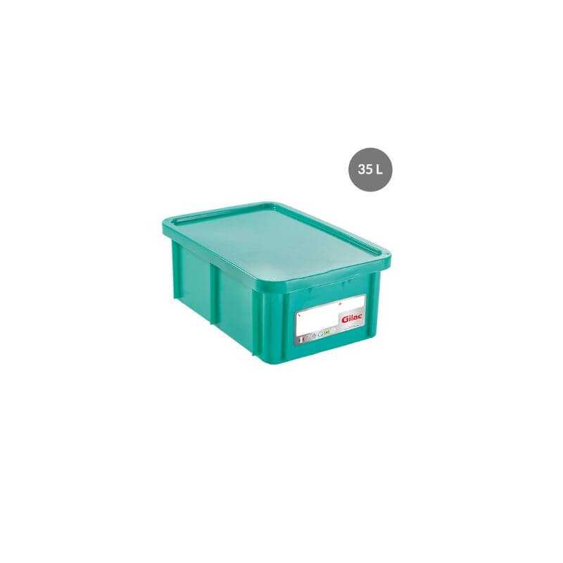 HACCP Rectangular Bin with Lid - 35 L - Green