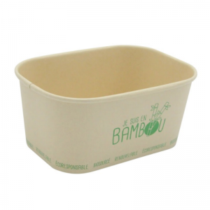 Barquete de Bambu Micro-ondável "Eu Sou de Bambu" - 100 cl - Pacote com 50