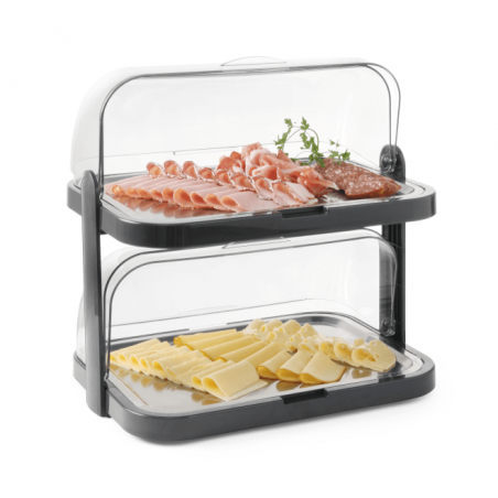 Sliding Lid Buffet Display Case - 2 Shelves - HENDI