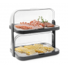 Vitrine Buffet com Tampa Deslizante UNIQ - 2 Bandejas - Preto - HENDI