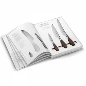 Conjunto de livros com 3 facas profissionais da marca Déglon