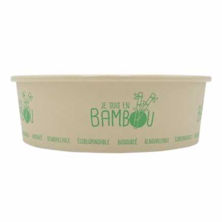 Tigela de salada de bambu - 750 ml - Pacote de 50