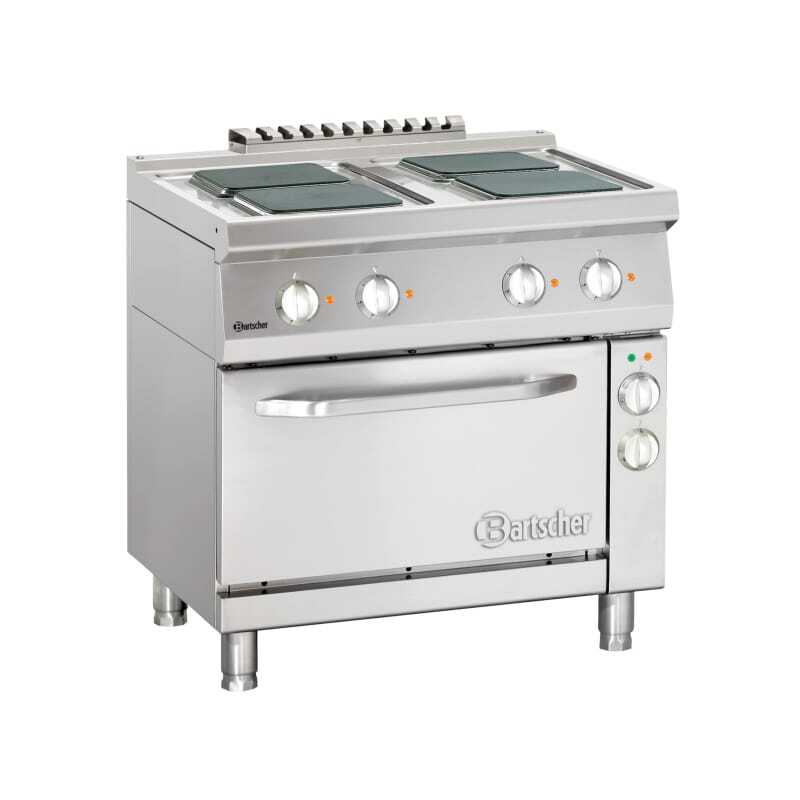 Four 4 Square Plates Range with Electric Oven GN1/1 Series 700