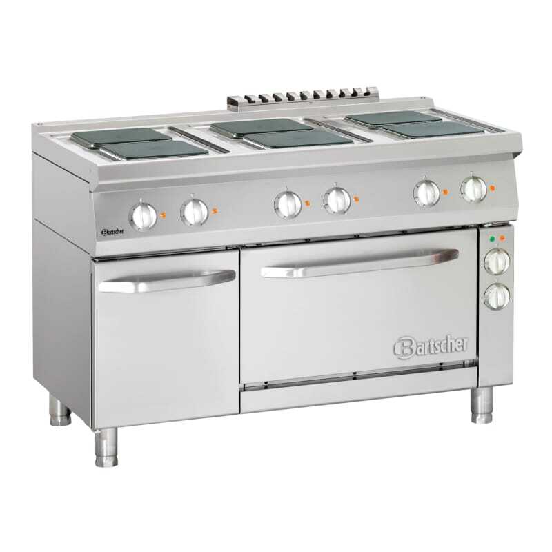 Six-burner range with electric oven GN1/1 and Series 700 cabinet