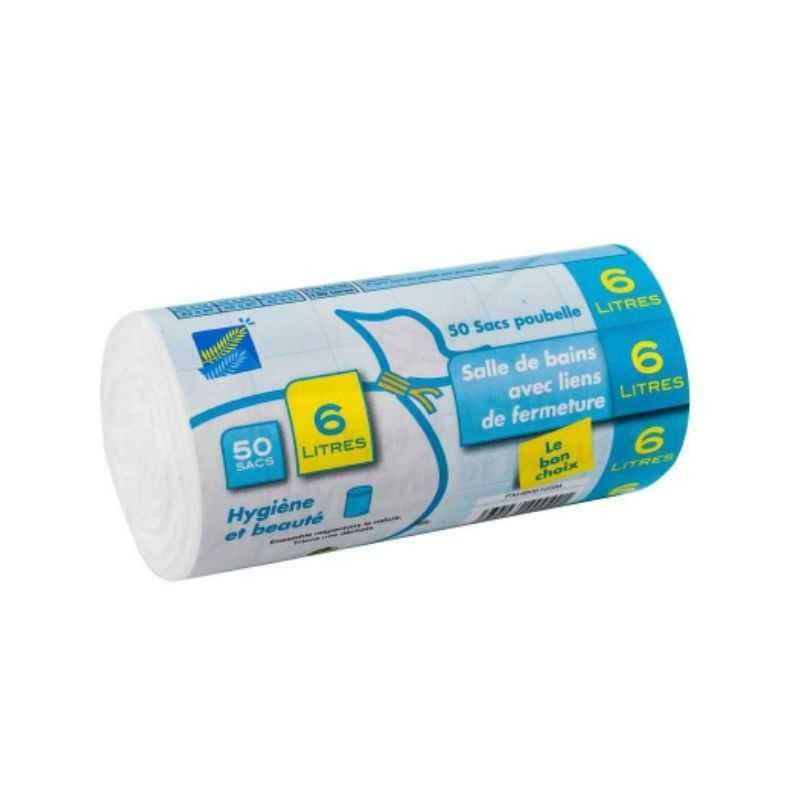 Sac Poubelle Hygiène et Beauté - 6 L - Lot de 50