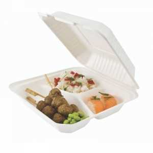 Lunch Box Bagasse 3 Compartments - Pack of 50