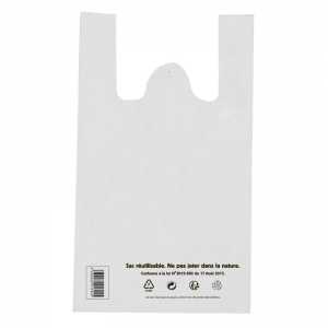 Sac à Bretelles Réutilisables Blanc - 21 L - Lot de 100