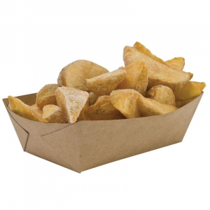 Caixa de batatas fritas em papel Kraft - L 100 x P 60 mm - Ecologicamente responsável - Pacote com 250