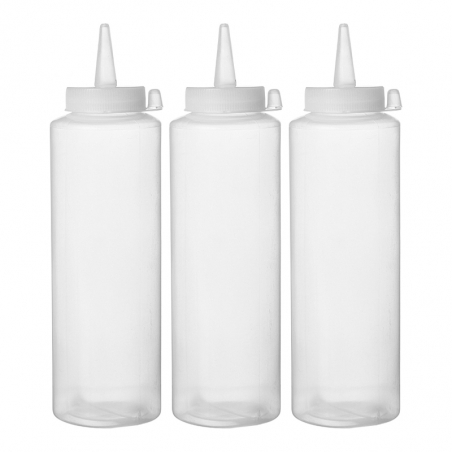 Transparent Dispenser Bottle - 0.2 L - Pack of 3