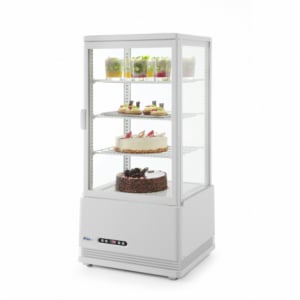 Vitrina refrigerada branca com 4 lados de vidro - 78 litros