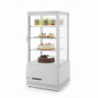 Vitrina refrigerada branca com 4 lados de vidro - 78 litros