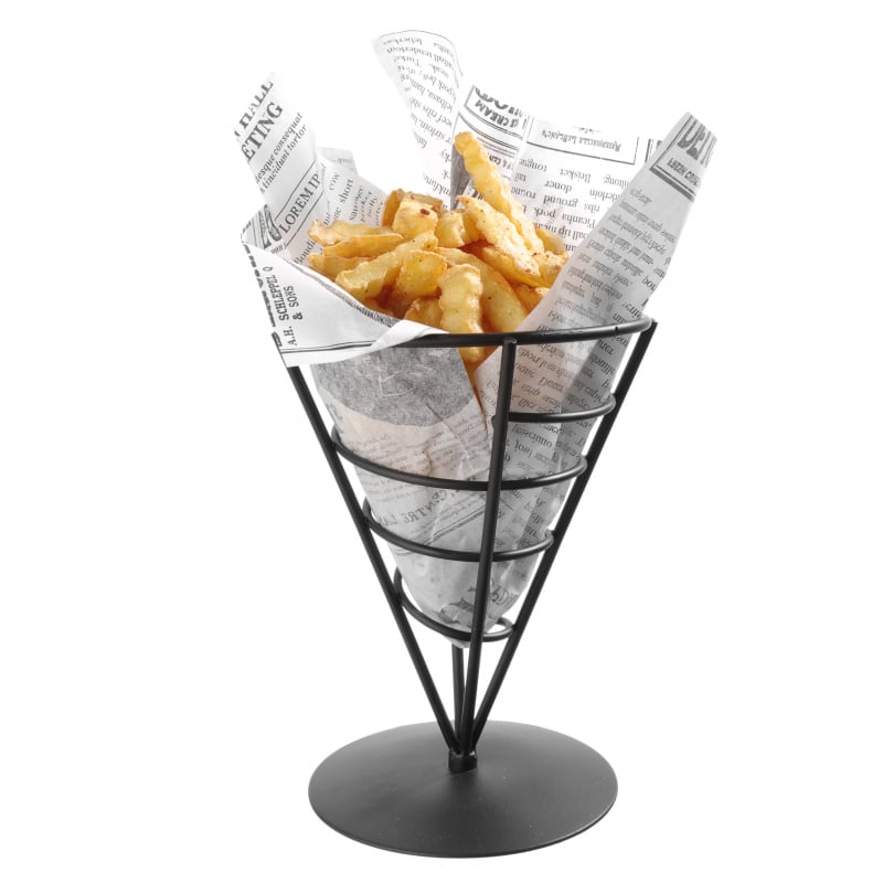 Suporte para Cone de Batatas Fritas - Preto