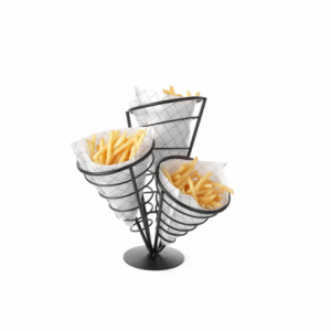 Support pour 3 Cornets de Frites - Noir