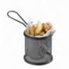 Cesto de Batatas Fritas em Miniatura Preto - 100 x 80 mm