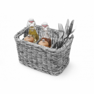 Cutlery Basket - 4 Compartments - Grey