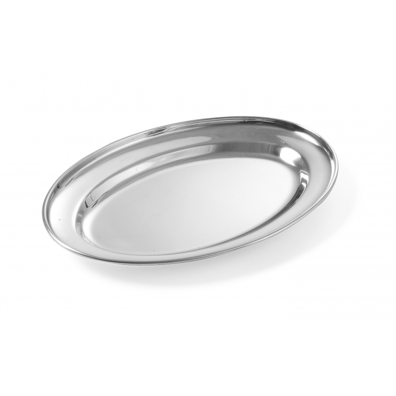 Oval Stainless Steel Dish - 450 x 290 mm - Brand HENDI - Fourniresto