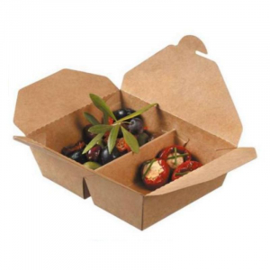 Lunch Box with 2 Compartments in Cardboard - 700 + 450 ml - Pack of 50
