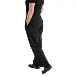 Pantalon de Cuisine Mixte Easyfit Noir Traité Teflon - Taille S - Whites Chefs Clothing - Fourniresto