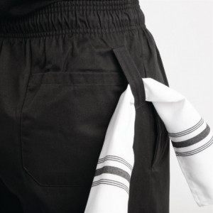 Pantalon de Cuisine Mixte Easyfit Noir Traité Teflon - Taille XL - Whites Chefs Clothing - Fourniresto