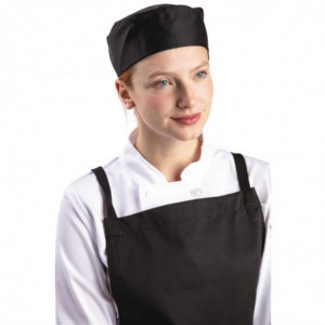 Black Polycotton Chef Skull Cap - Size L 61 cm - Whites Chefs Clothing - Fourniresto