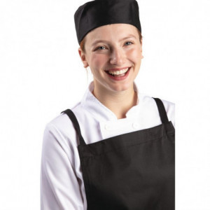 Calot de Cuisine Noir en Polycoton - Taille L 61 cm - Whites Chefs Clothing - Fourniresto