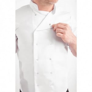 Casaco de Cozinha Unissexo Branco de Mangas Curtas Vegas - Tamanho S - Whites Chefs Clothing - Fourniresto