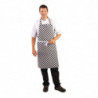 Avental Bavete Xadrez Preto e Branco 970 x 710 mm - Vestuário de Chef Branco - Fourniresto