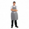 Avental Bavete Xadrez Preto e Branco 970 x 710 mm - Vestuário de Chef Branco - Fourniresto