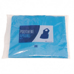 Disposable Blue Polyethylene Apron - Pack of 100 - FourniResto