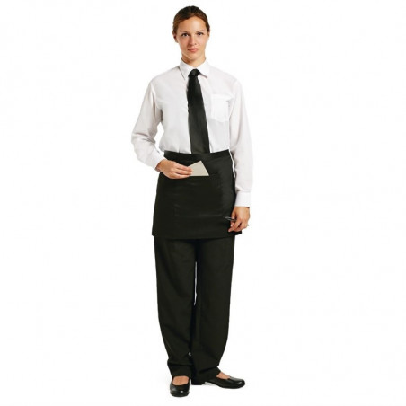 Avental de garçom curto preto em poliéster/algodão 750 x 373 mm - Chef Works - Fourniresto