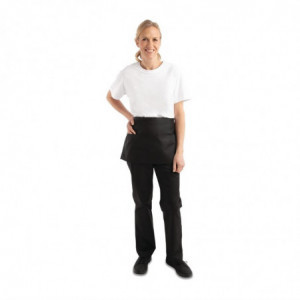 Avental de garçom curto preto em poliéster/algodão 750 x 373 mm - Chef Works - Fourniresto
