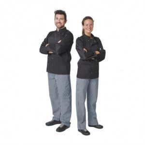 Casaco de Cozinha Unissexo Preto de Mangas Compridas Vegas - Tamanho S - Whites Chefs Clothing - Fourniresto