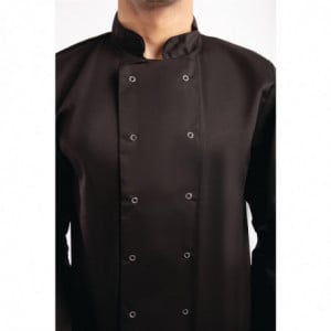 Casaco de Cozinha Unissexo Preto de Mangas Compridas Vegas - Tamanho S - Whites Chefs Clothing - Fourniresto