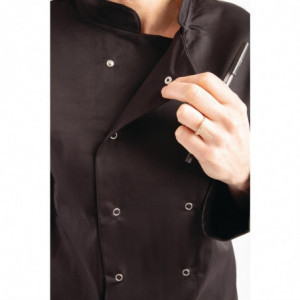 Casaco de Cozinha Unissexo Preto de Mangas Compridas Vegas - Tamanho S - Whites Chefs Clothing - Fourniresto